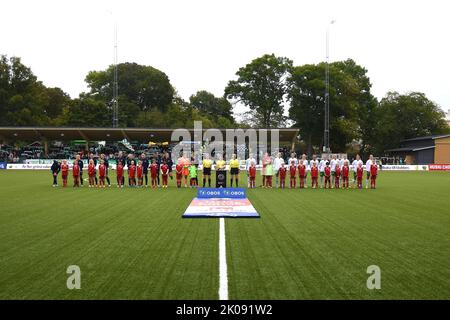 Stockholm, Schweden. 10. September 2022. Stockholm, Schweden, 10. 2022. September: Hammarby IF FF und FC Rosengard standen am 10. 2022. September in der Schwedischen Liga OBOS Damallsvenskan zwischen Hammarby IF und FC Rosengard bei Hammarby IP in Stockholm Schweden vor dem Spiel (Peter Sonander/SPP) Quelle: SPP Sport Pressefoto. /Alamy Live News Stockfoto