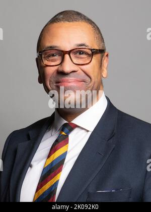 Der RT Hon James ist clever der konservative Abgeordnete von Braintree und wird erneut zum Außenminister der Regierung ernannt. Stockfoto