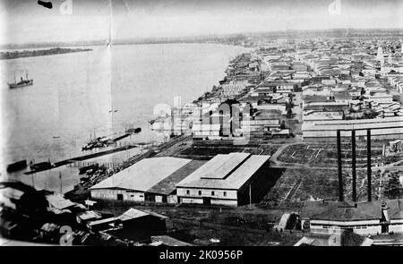 Ecuador - Szenen in Quayaquil [sic], Ecuador, 1912. Panoramablick. Stockfoto