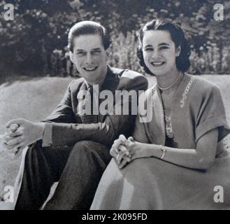 Earl of Harewood und Marion Stein. Marion Stein, Konzertpianistin und Tochter des Wiener Musikverlags Erwin Stein. George Henry Hubert Lascelles, 7. Earl of Harewood, KBE, AM (7. Februar 1923 - 11. Juli 2011), styled the Honourable George Lascelles vor 1929 und Viscount Lascelles zwischen 1929 und 1947, war ein britischer Administrator und Autor klassischer Musik. Illustrated London News. Stockfoto