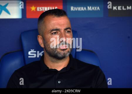 RCD ESPANYOL gegen DEN FC SEVILLA September 10,2022 Diego Martínez Cheftrainer von RCD Espanyol während des Spiels zwischen RCD Espanyol und dem FC Sevilla, das dem fünften Tag der La Liga Santander im RCDE-Stadion in Barcelona, Spanien, entspricht. Stockfoto