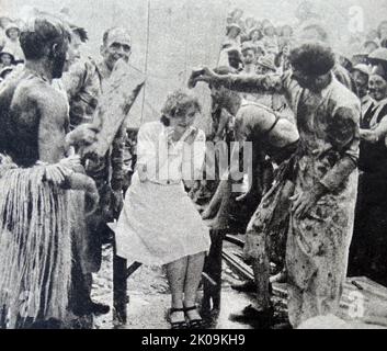 Initiation für Krankenschwestern in der britischen Armee auf einem Truppenschiff während des Zweiten Weltkriegs Stockfoto