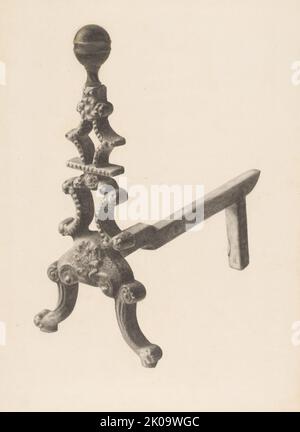 Andiron (eines der Paare), c. 1938. Stockfoto