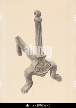 Andiron (eines der Paare), c. 1938. Stockfoto