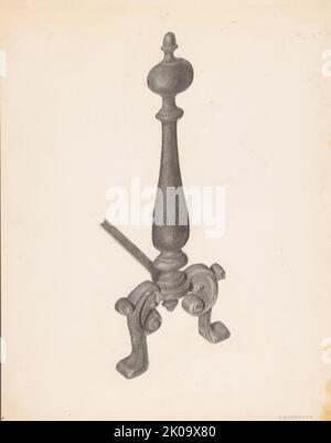 Andiron (eines der Paare), c. 1938. Stockfoto