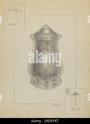 Silver Tankard, c. 1936. Stockfoto