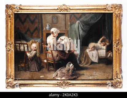 Une chambre o&#xf9; une servante habille des enfants, c1750. Stockfoto