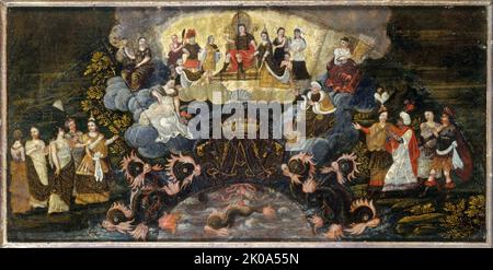 Allegorie der Ehe der Dauphin mit Marie-Anne von Bayern, 7. März 1680. Stockfoto