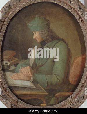 Porträt von Voltaire (1694-1778) in seinem Arbeitszimmer, zwischen 1694 und 1778. Stockfoto