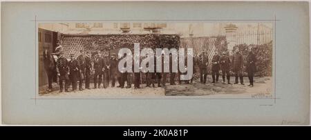 Panorama: Gruppenportrait der Soldaten, 1870. Stockfoto