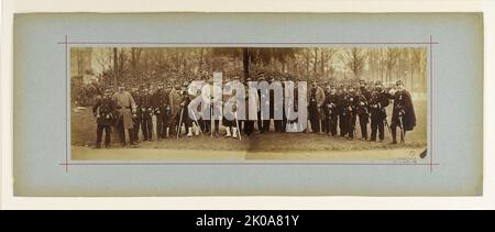 Panorama / Gruppenportrait der Soldaten, 1870. Stockfoto