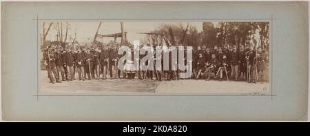 Panorama: Gruppenportrait der Soldaten, 1870. Stockfoto