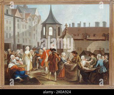 PEA Shellers of les Halles, nach 1759. Stockfoto