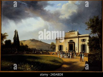 Pavillon de Bagatelle, aktuelle Bois de Boulogne, aktuelle 16. Arrondissement, im Jahr 1826. Stockfoto