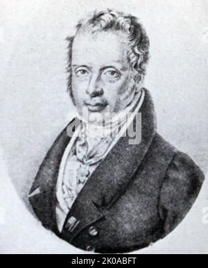 Anselm Mayer Rothschild. Mayer Amschel Rothschild (23. Februar 1744 - 19. September 1812; auch Anschel geschrieben) war ein erfolgreicher Bankier und Gründer der Rothschild-Bankendynastie. Er war ein aschkenasischer Jude Stockfoto