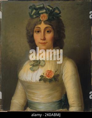 Porträt einer Frau, früher identifiziert als Anne-Jos&#XE8;phe th&#xe9;roigne de M&#xe9;ricourt (1762-1817), 1793. Stockfoto