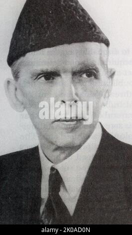 Muhammad Ali Jinnah (1876 - 1948) Politiker und Gründer Pakistans. Jinnah diente von 1913 bis zur Gründung Pakistans am 14. August 1947 als Führer der All-India Muslim League und dann bis zu seinem Tod als Dominion des ersten Generalgouverneurs Pakistans Stockfoto
