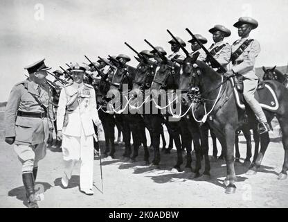 König George VI. Von Großbritannien besucht Bechuanaland (Botswana) im südlichen Afrika, 1947 Stockfoto