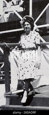 Prinzessin Margaret und Prinzessin Elizabeth (später Königin Elizabeth II), in Südafrika, 1947 Stockfoto