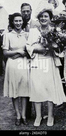 König Georg VI. Von England mit Königin Elisabeth und Prinzessin Margaret, Südafrika, 1947 Stockfoto