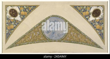 Skizze für die 'Festivaltreppe' im Hotel de Ville in Paris: Leo, zwischen 1888 und 1898. Stockfoto