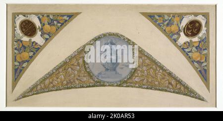 Skizze für die 'Festivaltreppe' im Hotel de Ville in Paris: Waage, zwischen 1888 und 1898. Stockfoto