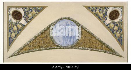 Skizze für die 'Festivaltreppe' im Hotel de Ville in Paris: Gemini, zwischen 1888 und 1898. Stockfoto