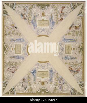 Skizze für die 'Festivaltreppe' im Hotel de Ville in Paris: Februar, zwischen 1888 und 1898. Stockfoto