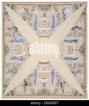 Skizze für die 'Festivaltreppe' im Hotel de Ville in Paris: Juli, zwischen 1888 und 1898. Stockfoto