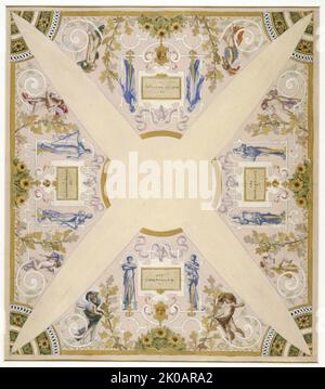 Skizze für die 'Festivaltreppe' im Hotel de Ville in Paris: Oktober, zwischen 1888 und 1898. Stockfoto