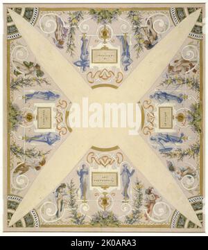 Skizze für die 'Festivaltreppe' im Hotel de Ville in Paris: November, zwischen 1888 und 1889. Stockfoto