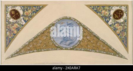 Skizze für die 'Festivaltreppe' im Hotel de Ville in Paris: Fische, zwischen 1888 und 1898. Stockfoto