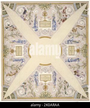 Skizze für die 'Festivaltreppe' im Hotel de Ville in Paris: Juni, zwischen 1888 und 1898. Stockfoto