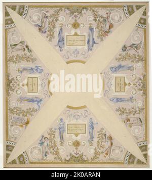 Skizze für die 'Festivaltreppe' im Hotel de Ville in Paris: August, zwischen 1888 und 1898. Stockfoto