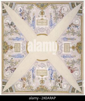 Skizze für die 'Festivaltreppe' im Hotel de Ville in Paris: April, zwischen 1888 und 1898. Stockfoto