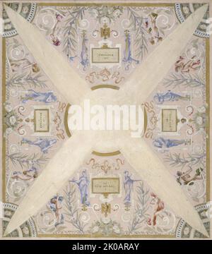 Skizze für die 'Festivaltreppe' im Hotel de Ville in Paris: Januar, zwischen 1888 und 1898. Stockfoto