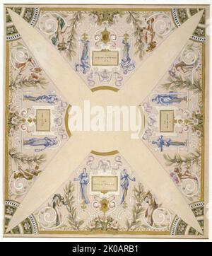 Skizze für die 'Festivaltreppe' im Hotel de Ville in Paris: Dezember, zwischen 1888 und 1898. Stockfoto