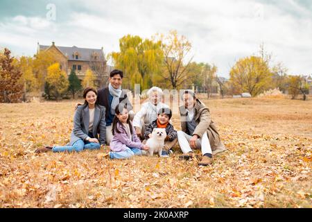 Glückliche Familie Chinse genießen die Zeit im Freien Stockfoto