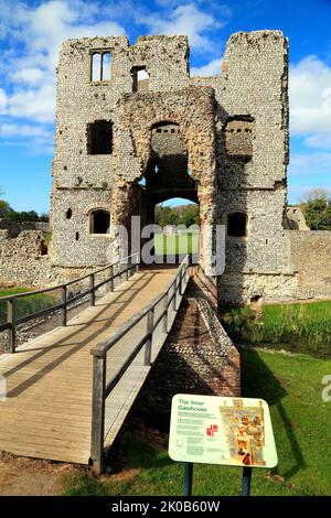 Baconsthorpe Castle, 15. Jahrhundert Innere Torhaus, mittelalterliche Burgen, Ruinen, Norfolk, England, VEREINIGTES KÖNIGREICH Stockfoto