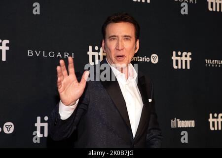 Toronto, Kanada. 09. September 2022. Nicolas Cage nimmt an der Premiere von „Butcher's Crossing“ des Toronto International Film Festival 2022 in der Roy Thomson Hall am 09. September 2022 in Toronto, Ontario, Teil. Foto: PICJER/imageSPACE Kredit: Imagespace/Alamy Live News Stockfoto