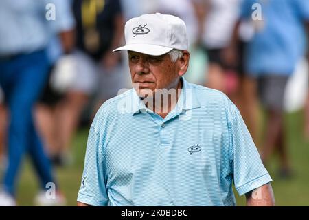 Jennings, Missouri, USA . 10. September 2022: Golfer Lee Trevino während der Legends Charity Challenge am zweiten Tag des Ascension Charity Classic im Norwood Hills Country Club in Jennings, MO Richard Ulreich/CSM Credit: CAL Sport Media/Alamy Live News Stockfoto