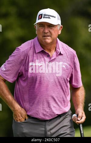 Jennings, Missouri, USA . 10. September 2022: Golfer Ken Duke während der zweiten Runde des Ascension Charity Classic im Norwood Hills Country Club in Jennings, MO Richard Ulreich/CSM Credit: CAL Sport Media/Alamy Live News Stockfoto