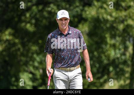 Jennings, Missouri, USA . 10. September 2022: Golfer Steven Alker während der zweiten Runde des Ascension Charity Classic im Norwood Hills Country Club in Jennings, MO Richard Ulreich/CSM Credit: CAL Sport Media/Alamy Live News Stockfoto