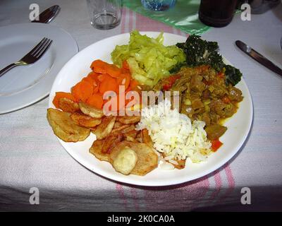 Das Essen in Axum, Äthiopien Stockfoto