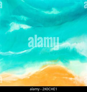 Abstrakter Malhintergrund in einer sanften hellblauen Farbe. Natürliche Luxus abstrakte Flüssigkeit, flüssige Kunst Malerei. Zart, modern futuristisch, dynamisch und Stockfoto