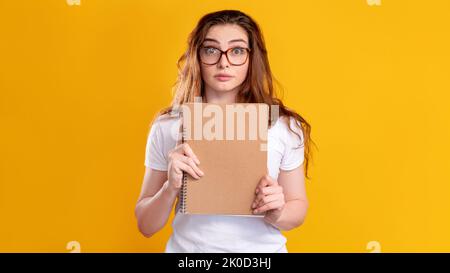 Angst Student Porträt Prüfung Angst besorgt Frau Stockfoto