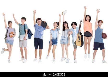 Porträt von fröhlichen chinesischen Studenten Stockfoto