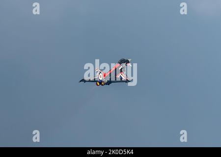 RAF Typhoon Jagdflugzeugausstellung, Bournemouth Air Show 2022, Großbritannien Stockfoto