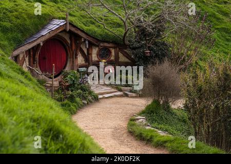 Hobbiton, Neuseeland, Matamata, Herr der Ringe/der Hobbit-Filmset