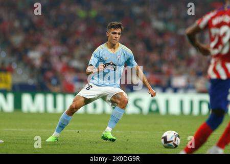 Madrid, Spanien. 10. September 2022. Gabri Veiga (Celta) Fußball: Spanisches Spiel „La Liga Santander“ zwischen dem Club Atletico de Madrid 4-1 RC Celta de Vigo im Estadio Civitas Metropolitano in Madrid, Spanien. Quelle: Mutsu Kawamori/AFLO/Alamy Live News Stockfoto